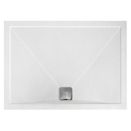 28mm (H) Anti-Slip Rectangular Shower Trays Inlucdes Chrome Waste - 1000mm to 1700mm (W) - Edge Waste Location (7 Sizes)