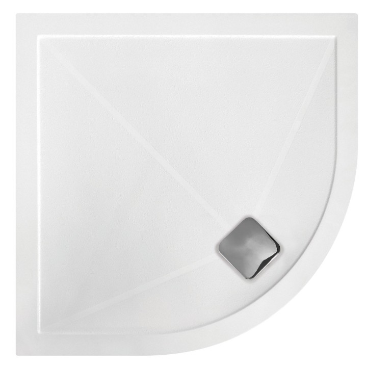 28mm Anti-Slip Ultra-Slim Quadrant Trays Includes Chrome Waste - 800mm To 900mm (W) - Edge Waste Location (2 Sizes)