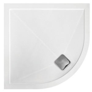28mm Anti-Slip Ultra-Slim Offset Quadrant Shower Tray Includes Chrome Waste (Left or Right Hand) - 1200mm (L) x 800mm (W)