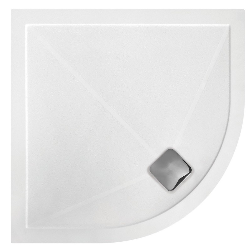 28mm Anti-Slip Ultra-Slim Offset Quadrant Shower Tray Includes Chrome Waste (Left or Right Hand) - 1200mm (L) x 800mm (W)