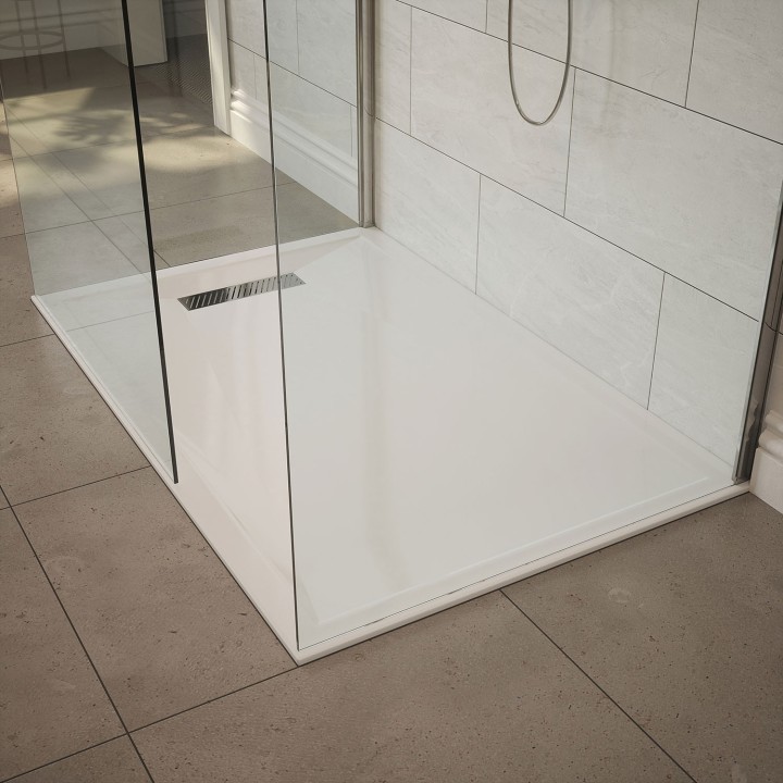 25mm Linear Slim Rectangular Trays Includes Chrome Waste - 1000mm to 1700mm (W) - (10 Sizes)