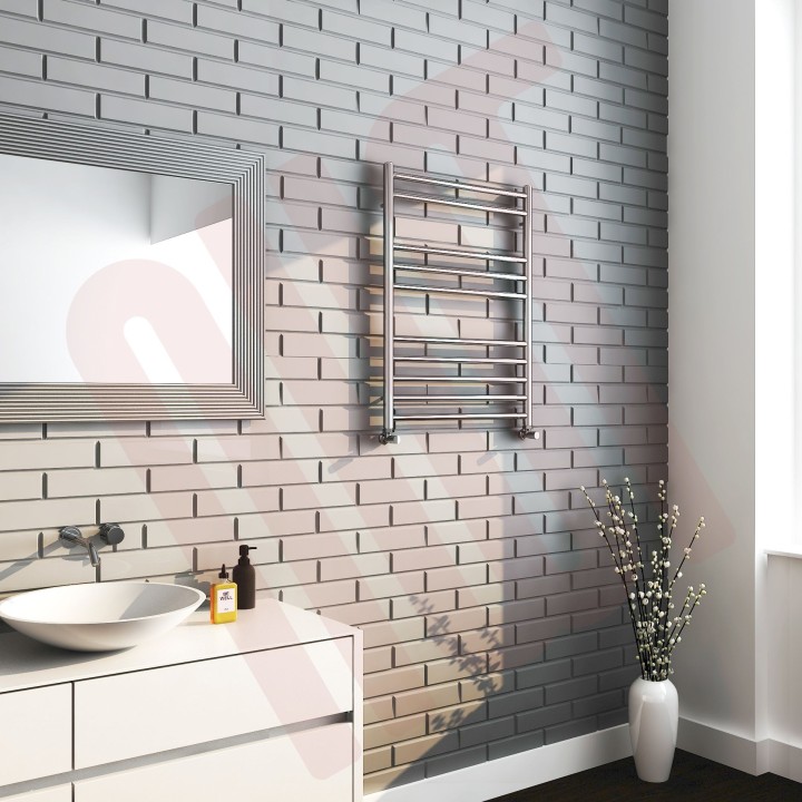 600mm  x 800mm  Polished Straight Stainless Steel Towel Rail