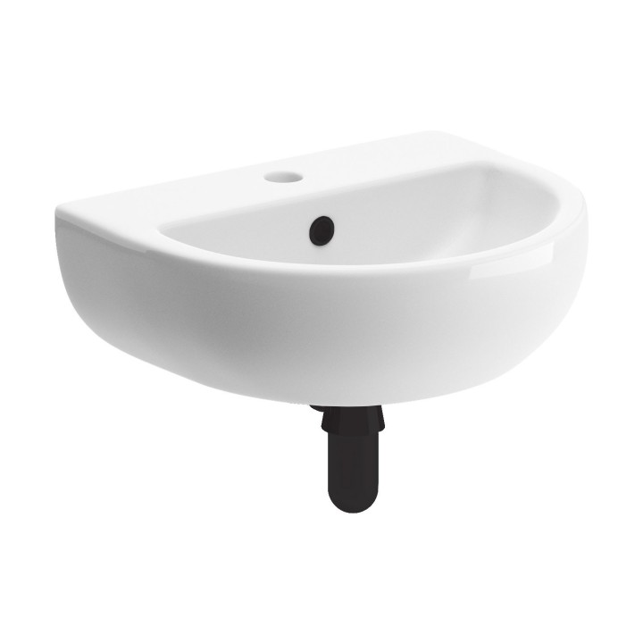 Varese Cloakroom Basin & Black Bottle Trap 450mm (w) x 150mm (h) - 1 Tap Hole