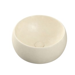 Como 400mm (w) Ceramic Washbowl & Built In Waste - Stone Effect