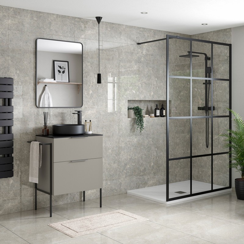 Yamagata Optional Frame with Integrated Towel Rail - Chrome