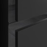 Hiroshi 350mm (W) x 1200mm (H) x 270mm (D) Wall Hung 1 Door Tall Unit - Matt Black & Glass