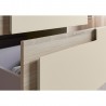 Hiroshi 605mm (W) x 610mm (H) x 760mm (D) Wall Hung 2 Drawer Basin Unit & Co-ordinating Basin - Matt Cotton & Oak Effect