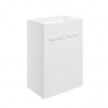 Naha 590mm (W) x 830mm (H) x 450mm (D) Freestanding 2 Door Basin Unit (No Top) - White Gloss