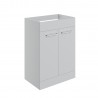 Naha 590mm (W) x 830mm (H) x 450mm (D) Freestanding 2 Door Basin Unit (No Top) - Grey Gloss