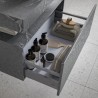 Kenzo 600mm (W) x 100mm (H) x 460mm (D) Wall Hung Grey Marble Basin Shelf & Black Bottle Trap