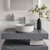 Kenzo 600mm (W) x 100mm (H) x 460mm (D) Wall Hung Basin Shelf - Grey Marble