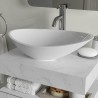 Kenzo 600mm (W) x 100mm (H) x 460mm (D) Wall Hung Basin Shelf - White Marble