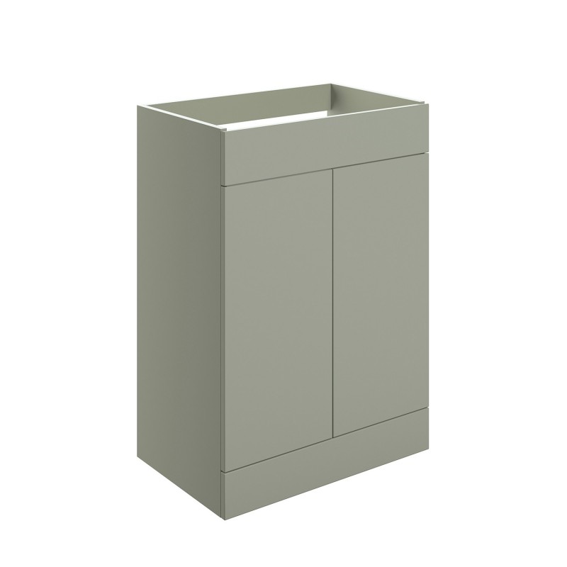 Yamagata 590mm (W) x 830mm (H) x 455mm (D) Freestanding 2 Door Basin Unit (No Top) - Matt Olive Green