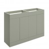 Yamagata 1180mm (W) x 600mm (H) x 455mm (D) Freestanding 4 Door Basin Unit (No Top) - Matt Olive Green