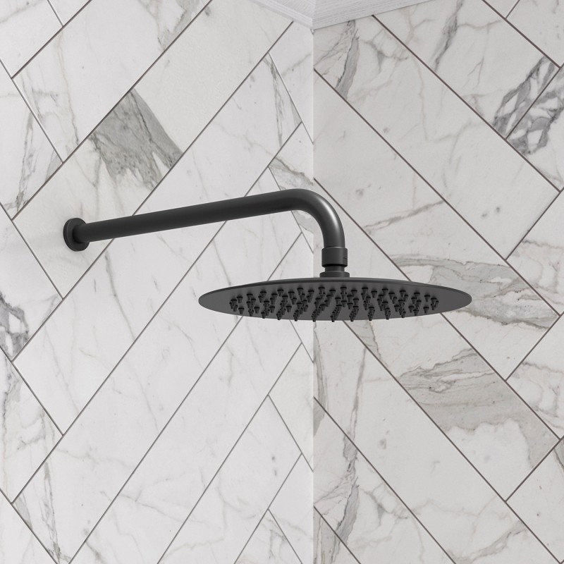 200mm Round Showerhead - Matt Black