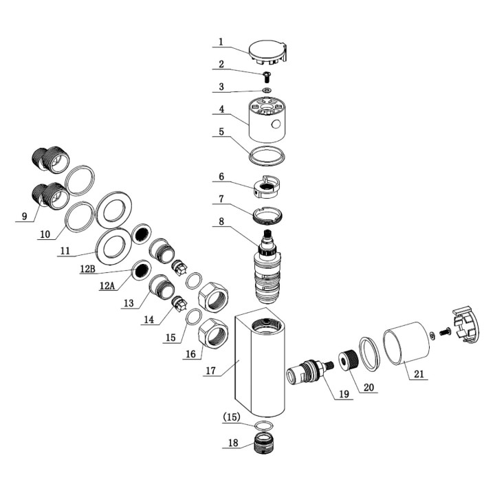 Chrome Thermostatic Douche Valve