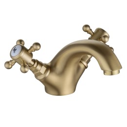 Shergar Brushed Brass Basin Mixer Tap & Waste
