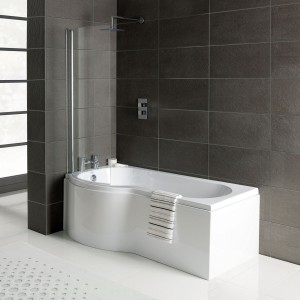 P-Shape Shower Bath Panel &...