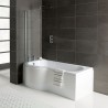 P-Shape Shower Bath Panel & Screen 1700mm (L) x 700-850mm (W) x 410mm (H)