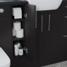 Tokyo 1542mm (W) x 900mm (H) x 421mm (D) Basin WC & 1 Door Unit Pack - Matt Graphite Grey