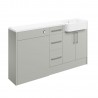 Tokyo 1542mm (W) x 900mm (H) x 421mm (D) Basin WC & 3 Drawer Unit Pack - Light Grey Gloss