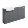 Kobe 1542mm (W) x 900mm (H) x 421mm (D) Basin WC & 1 Door Unit Pack - Grey Ash