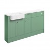 Kobe 1542mm (W) x 900mm (H) x 421mm (D) Basin WC & 1 Drawer 1 Door Unit Pack - Matt Sage Green