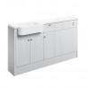Kobe 1542mm (W) x 900mm (H) x 421mm (D) Basin WC & 1 Drawer 1 Door Unit Pack - Satin White Ash
