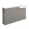 Nagoya 1542mm (W) x 900mm (H) x 421mm (D) Basin WC & 1 Door Unit Pack - Pearl Grey Gloss