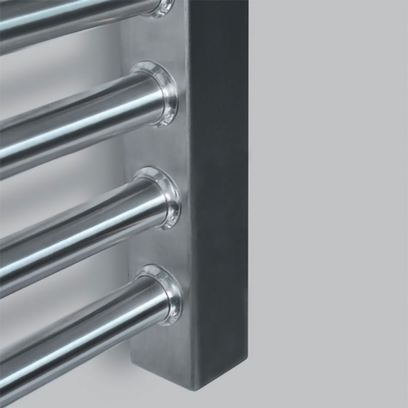 Aeon "Meridien" Designer Brushed Stainless Steel Towel Rail - Closeup