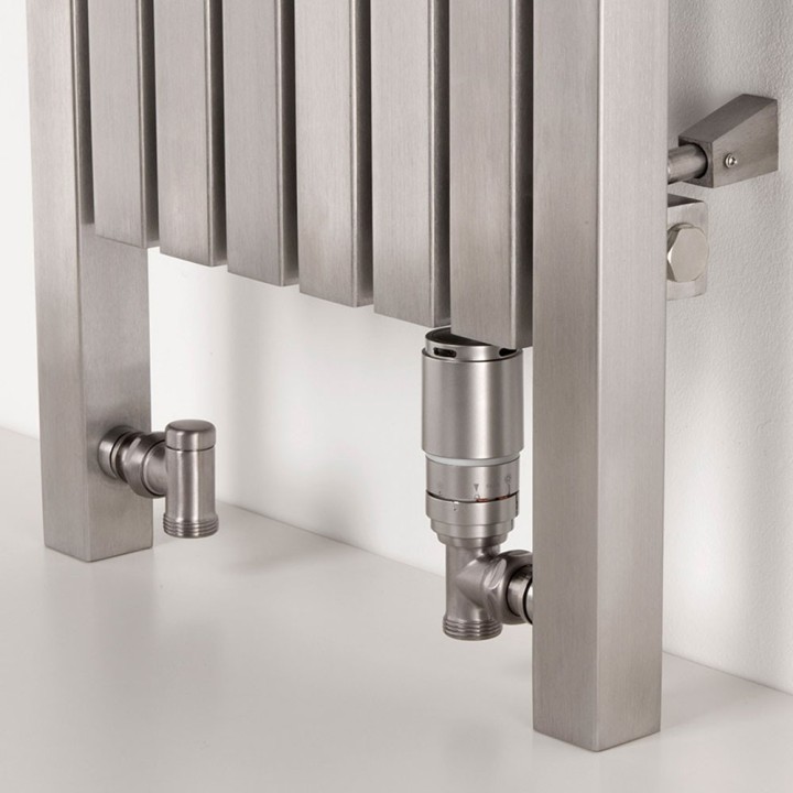 Aeon "Dalya" Floor Standing Designer Brushed Stainless Steel Radiators - Instu