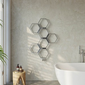 Aeon "Honeycomb" Designer Brushed Stainless Steel Towel Rail / Radiators (4 Sizes)