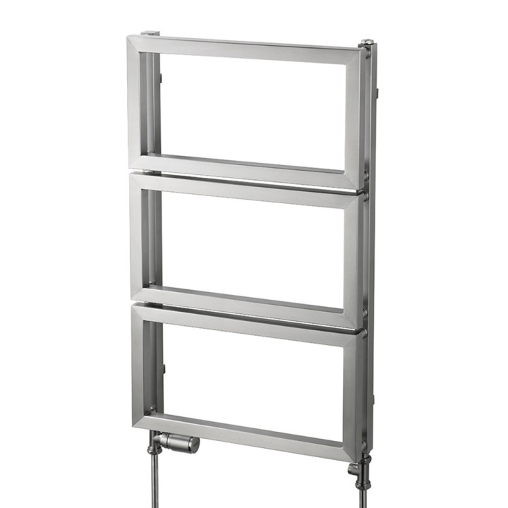 Aeon "Fatih" Designer Brushed Stainless Steel Towel Rails - 500mm (w) x 830mm (h)