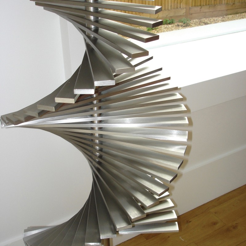 Aeon "Ecstasy" 500mm (w) x 2200-3000mm (Adjustable) Designer Brushed Stainless Steel Free Standing Radiator - Closeup