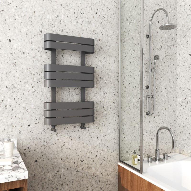 500mm(w) x 850mm(h) "Barlo" Anthracite Designer Towel Rail