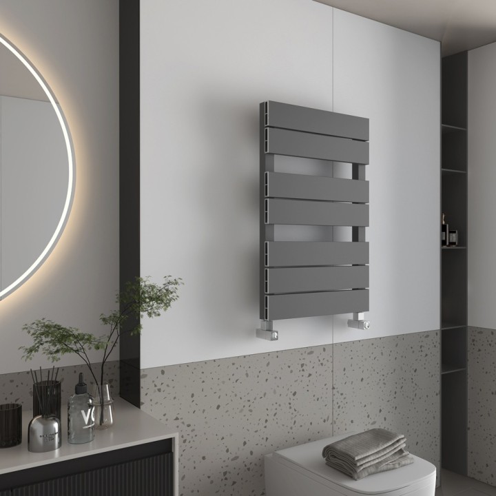 500mm x 800mm Flow Anthracite Single Aluminium Towel Rail