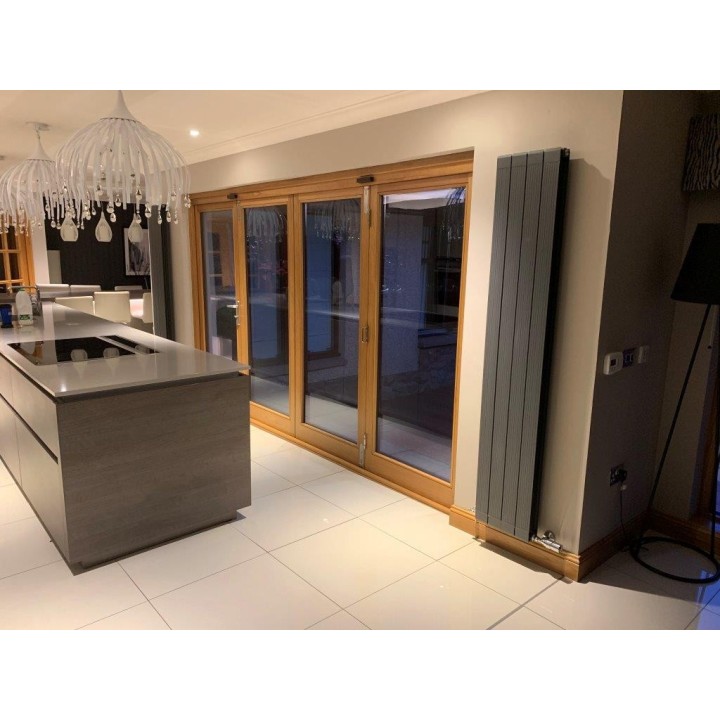 318mm (w) x 1800mm (h) Vesuvius Anthracite Aluminium Rad