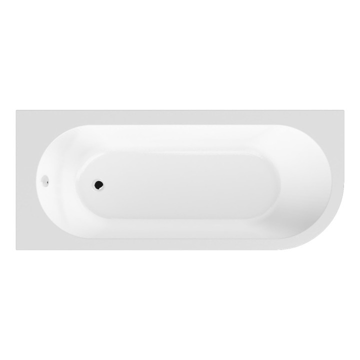 Crescent Back-to-Wall Bath incuding Panel 1700mm (L) x 725mm (W) - Left Handed