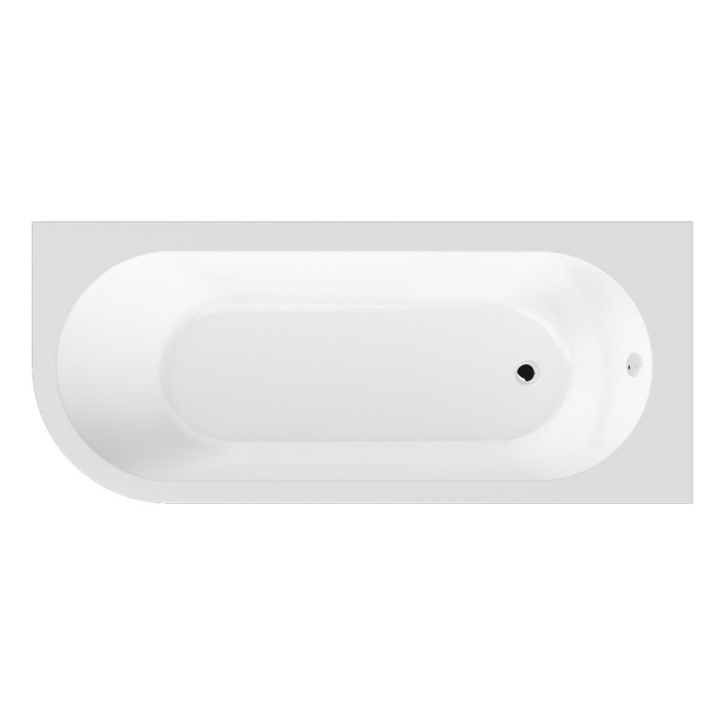 Crescent Back-to-Wall Bath incuding Panel 1700mm (L) x 725mm (W) - Right Handed