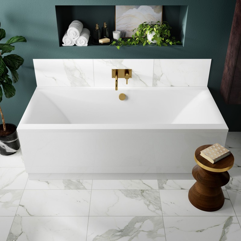 Asselby Square Double Ended Rectangular Bath 1700mm (L) x 700mm (W) - Eternalite Acrylic - Insitu