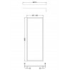 Full Outer Framed Wetroom Screen 700mm x 1850mm with Support Bar 8mm Glass - Satin Black - Technical Drawing