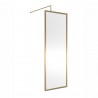 Full Outer Framed Wetroom Screen 700mm x 1850mm with Support Bar 8mm Glass - Brushed Brass