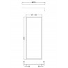 Full Outer Framed Wetroom Screen 700mm x 1850mm with Support Bar 8mm Glass - Brushed Brass - Technical Drawing