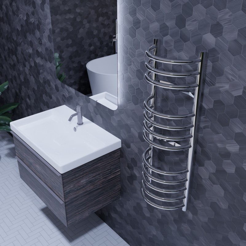 300mm (w) x 900mm (h) Electric "Buckley" Chrome Towel Rail (Single Heat or Thermostatic Option)