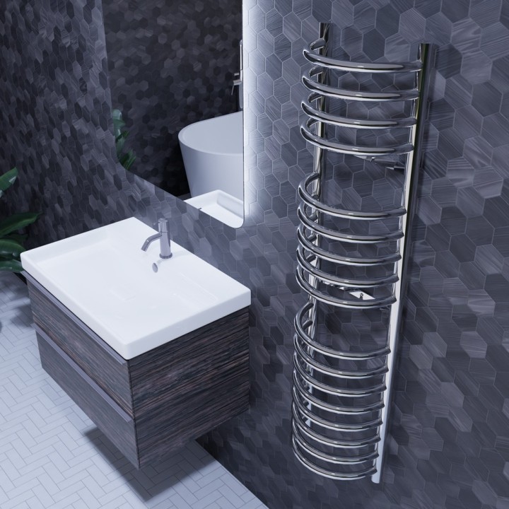 300mm (w) x 1200mm (h) Buckley Chrome Electric Towel Rails