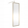 Full Outer Framed Wetroom Screen 700mm W x 1950mm H with Support Bar 8mm Glass - Brushed Brass