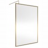 Full Outer Framed Wetroom Screen 1400mm W x 1950mm H with Support Bar 8mm Glass - Brushed Brass