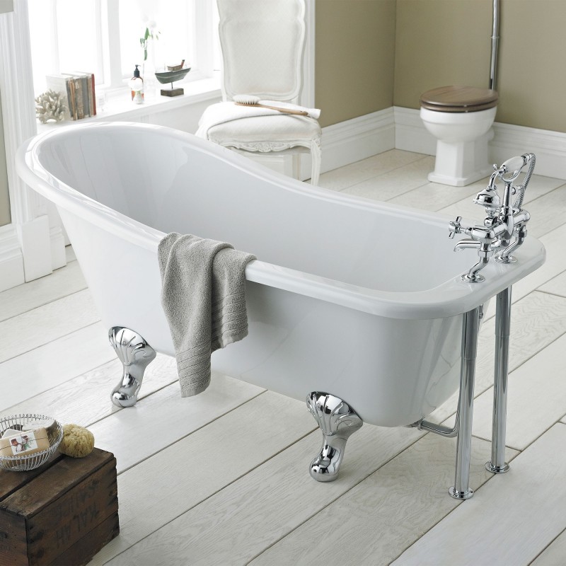 Brockley Freestanding Traditional Bath - 1500mm (L) x 730mm (W) x 770mm (D) - Deacon Leg Set - Insitu