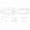 Brockley Freestanding Traditional Bath - 1700mm (L) x 730mm (W) x 770mm (D) - Corbel Leg Set - Technical Drawing
