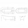 Brockley Freestanding Traditional Bath - 1700mm (L) x 730mm (W) x 770mm (D) - Deacon Leg Set - Technical Drawing